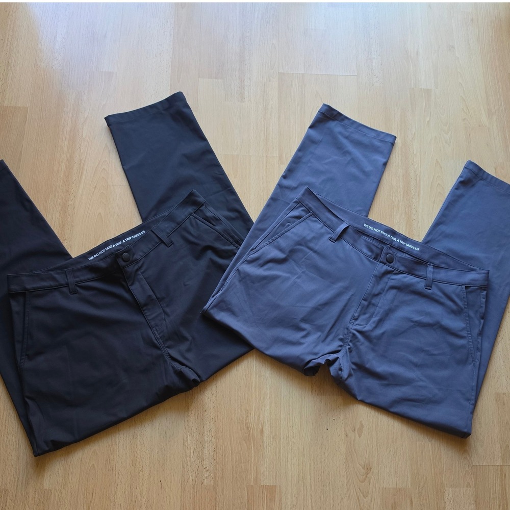 NWOT Rhone Commuter Classic Pants Bundle 2-pack Black & Blue Grey Mens 35x30